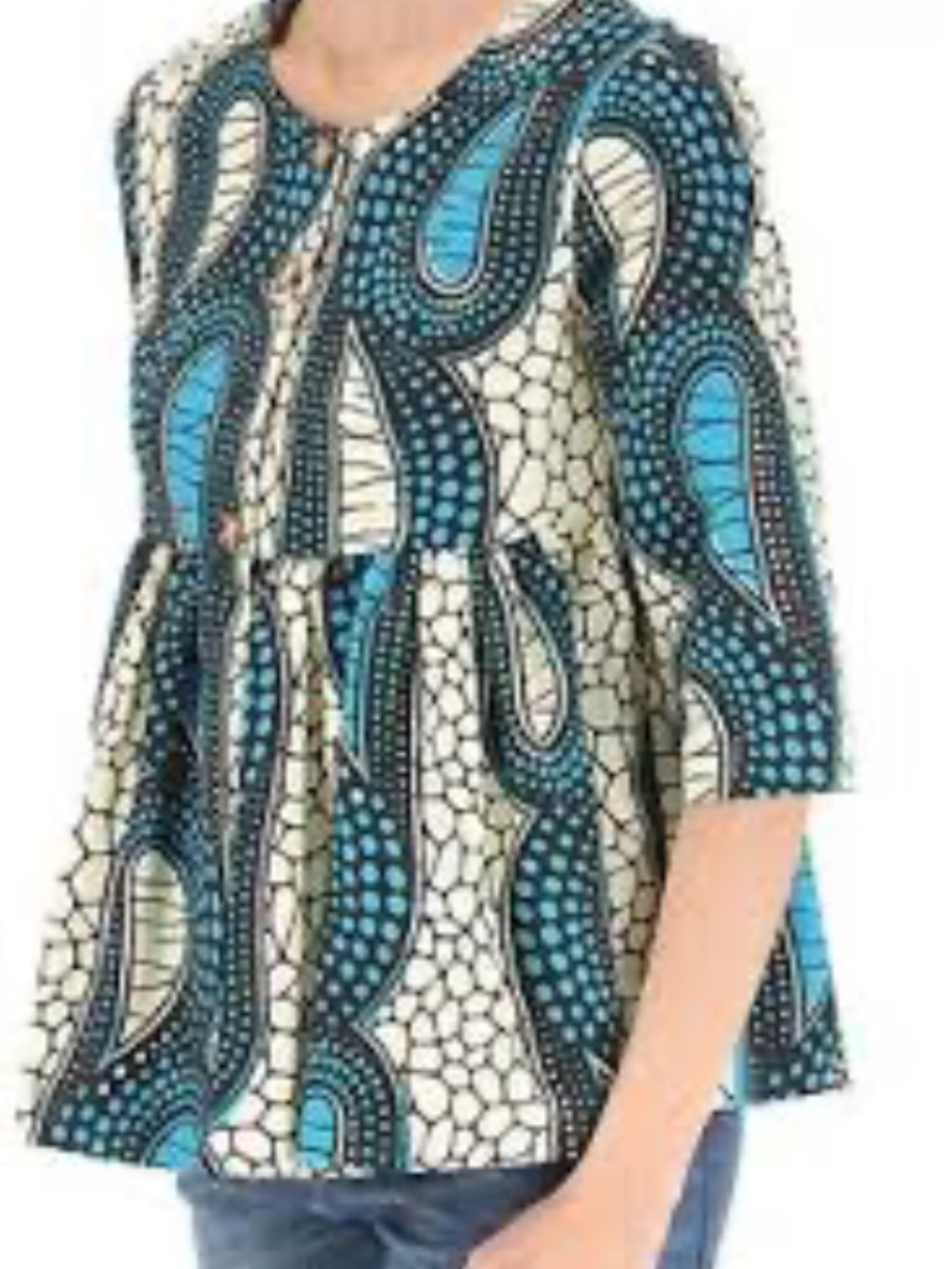 Stella Jean African Wax Print Blouse Size EU38